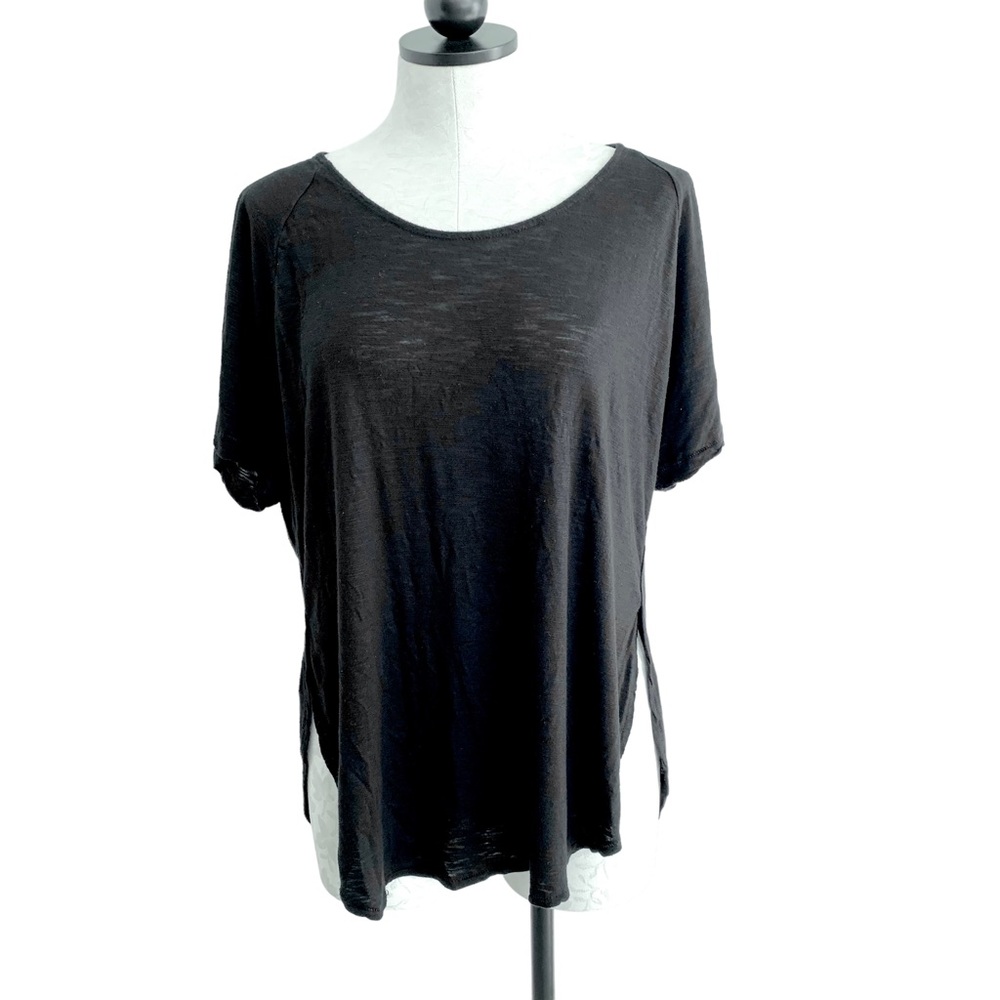 Madewell Black Short Sleeve Tee Shirt Side Vents  Size L
